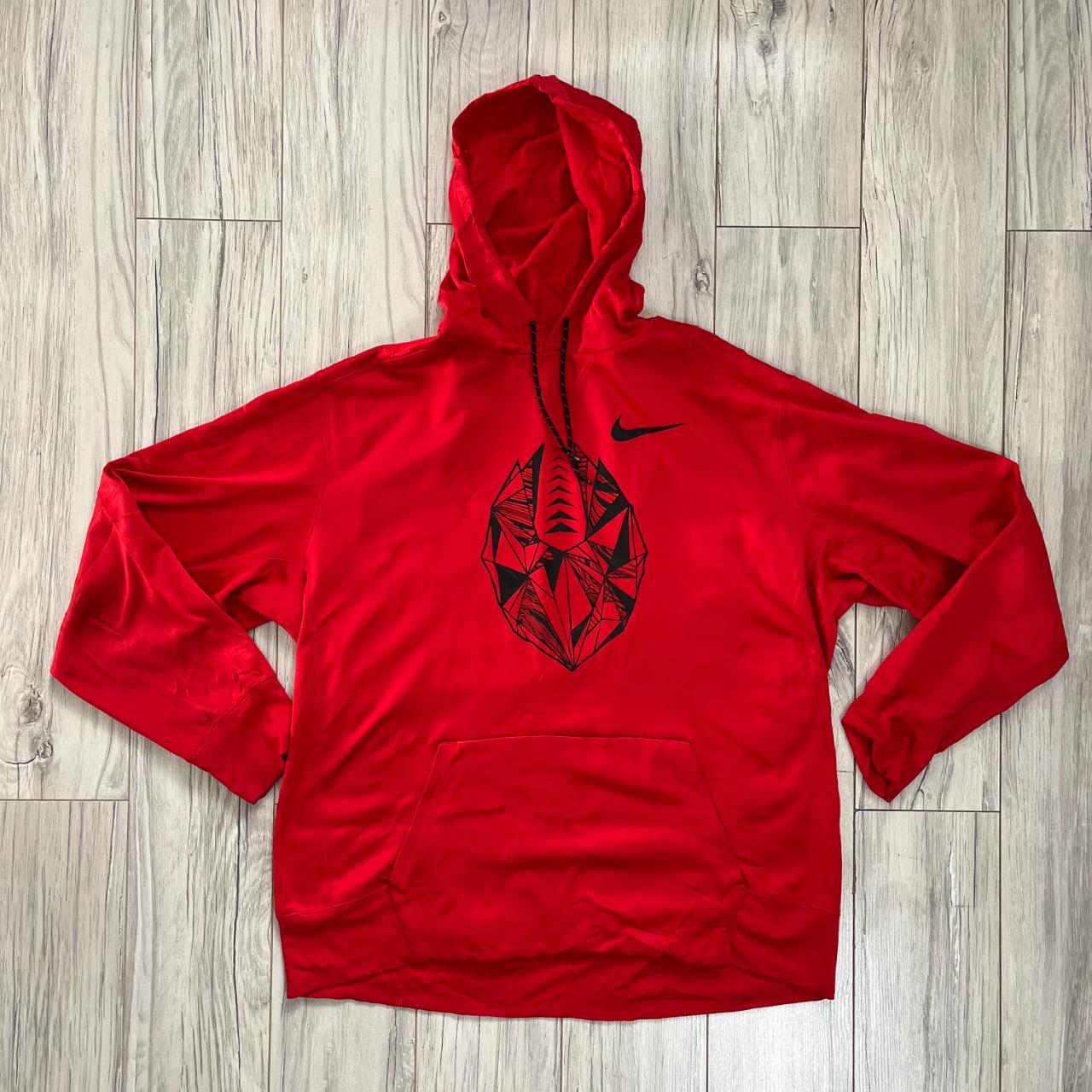 Outlets Nike Red Football Hoodie Size Large