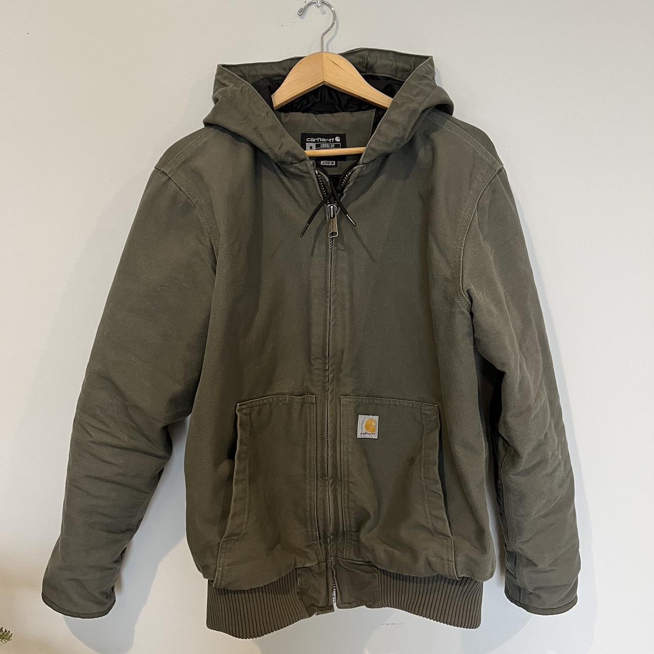 Dark Green Carhartt Winter Coat Size... - Depop