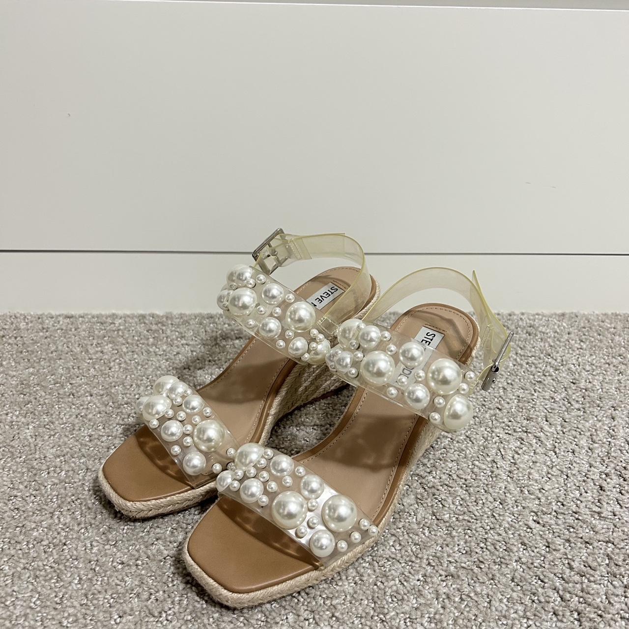 Pearl steve madden wedges worn once for less than