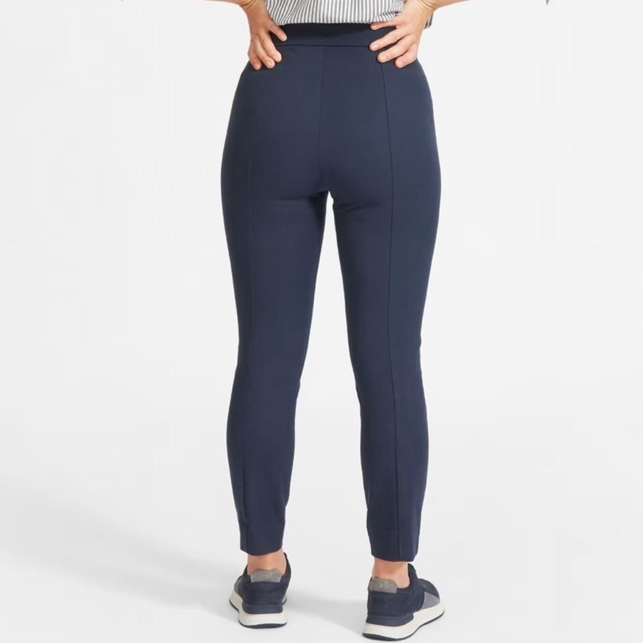 Everlane The Side Zip Stretch Cotton Pant Women’s Navy Elastic Waist  Trousers 2