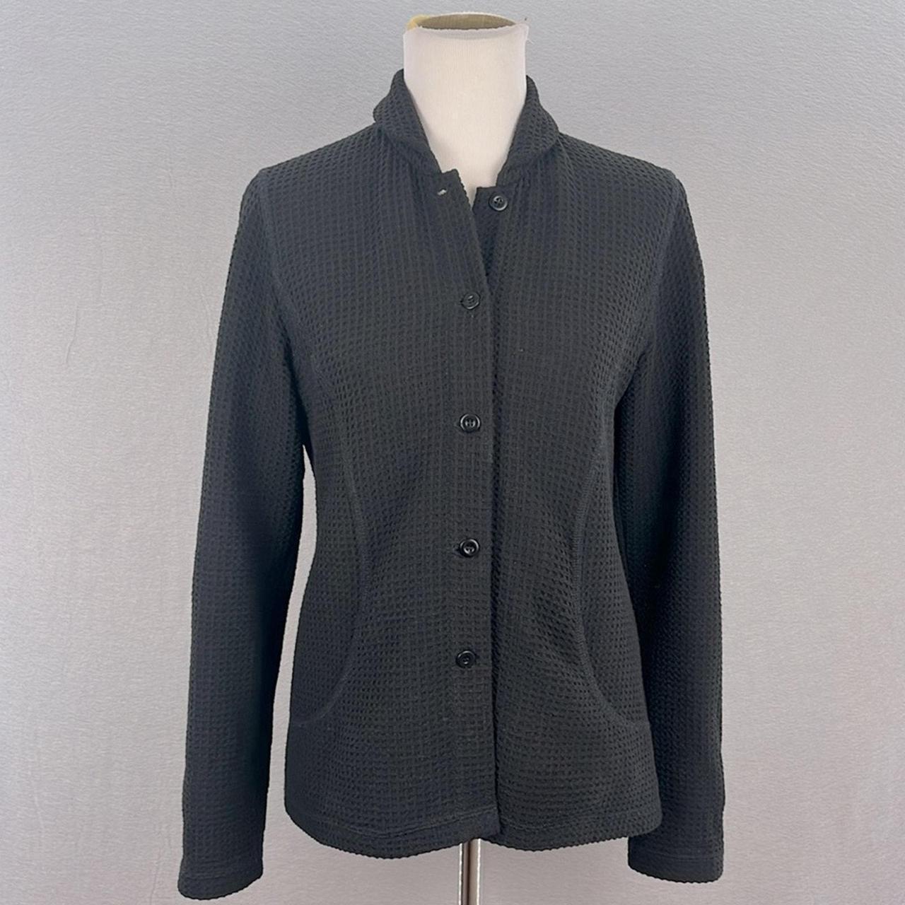 Eileen Fisher women s black waffle knit viscose. Depop