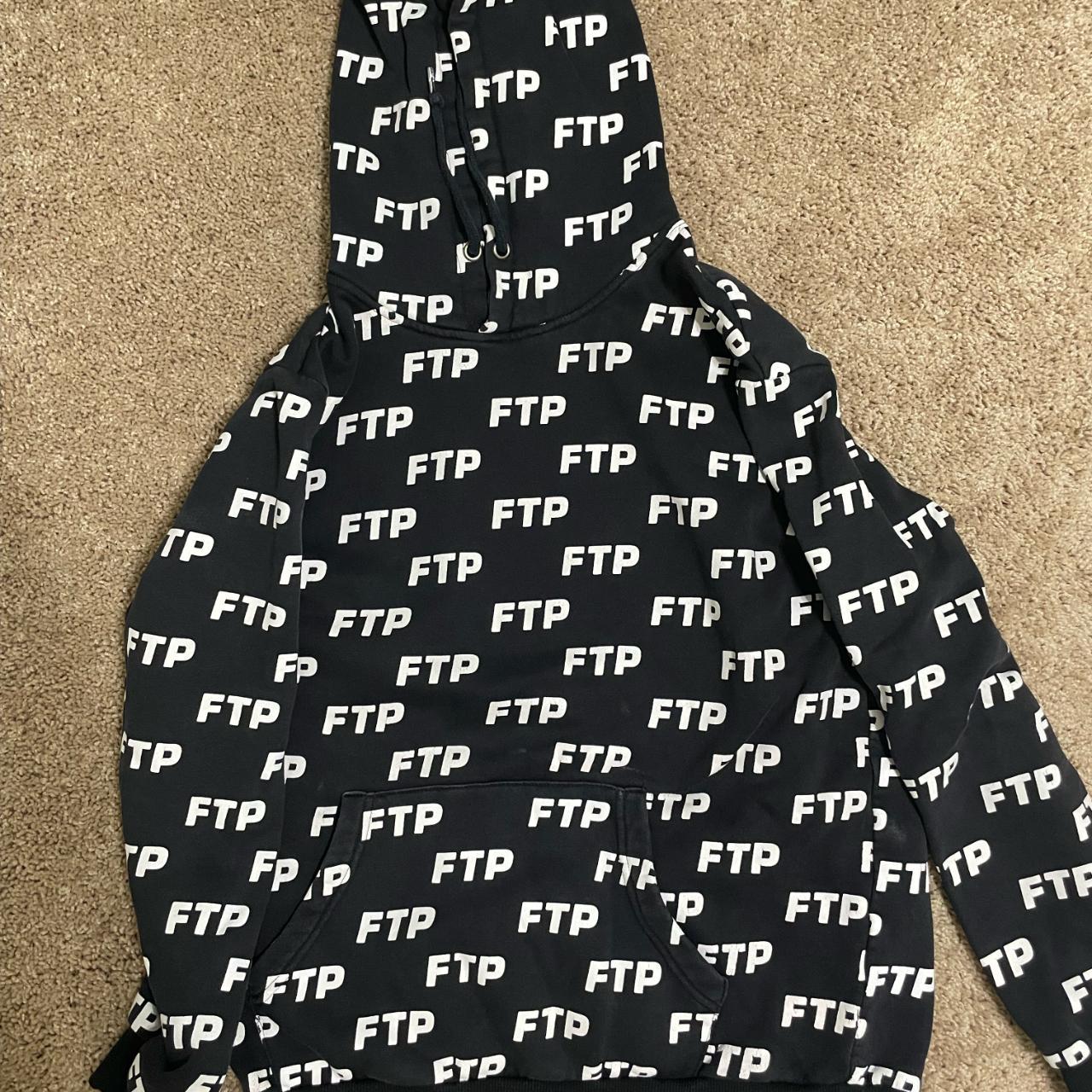 FTP holographic logo hoodie pretty worn but still Depop