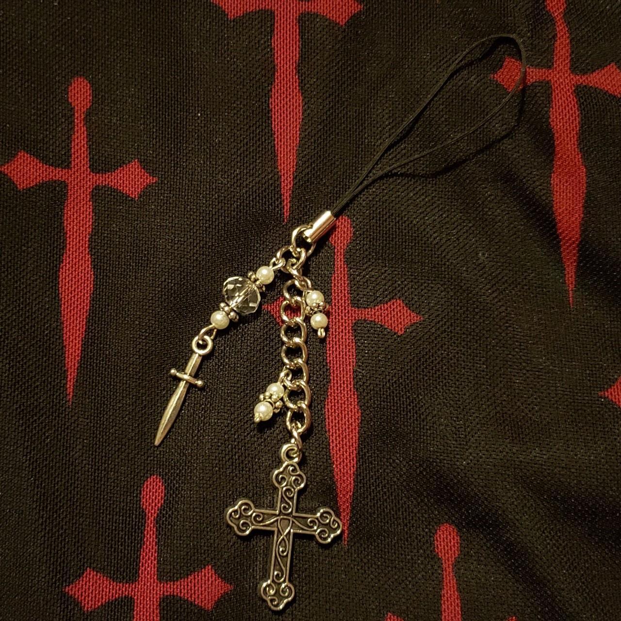 🤍Gothic Cross and Dagger Phone Charm🤍 🥀Colors... - Depop