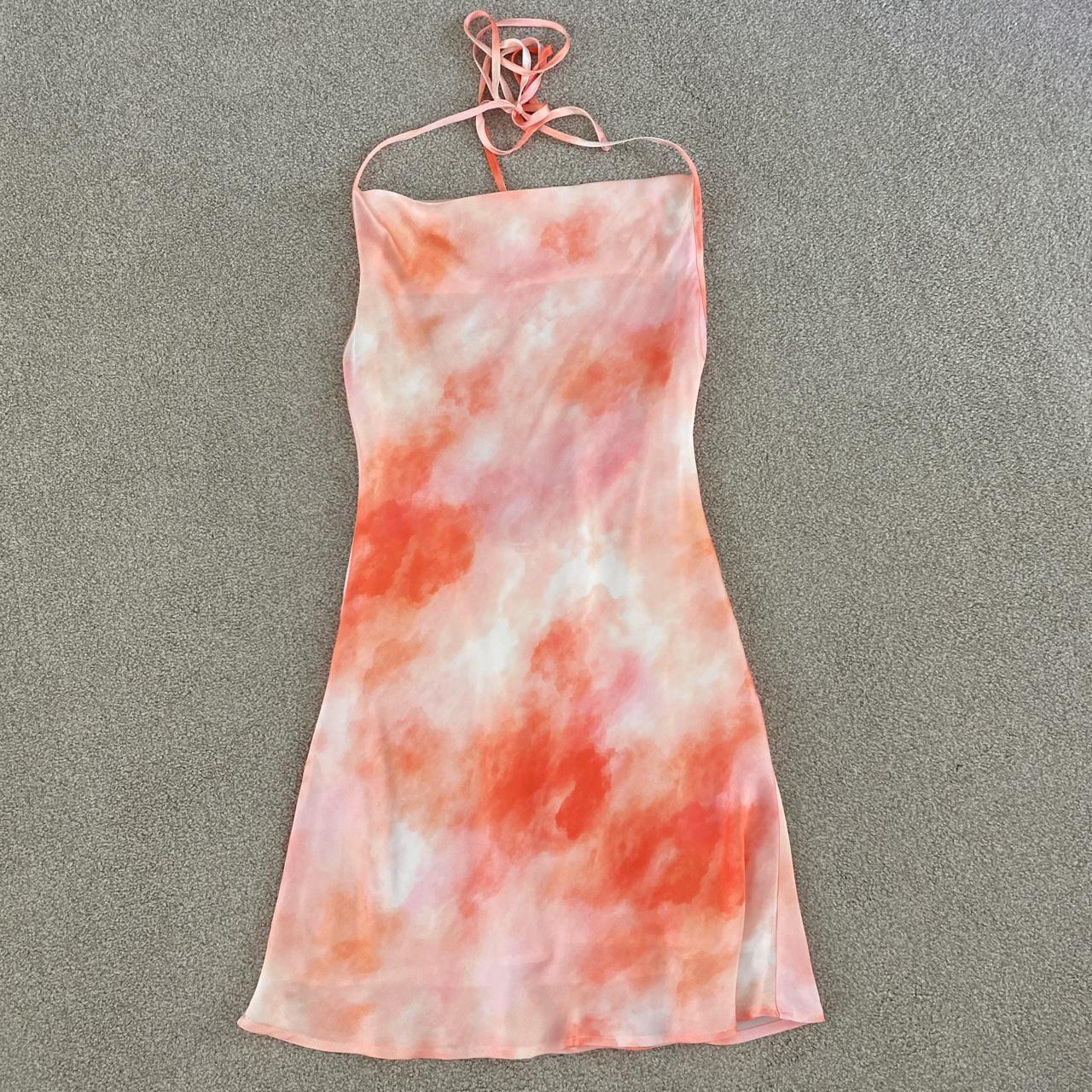 Peppermayo Winona Halter Slip Dress Peach Tie Dye Depop