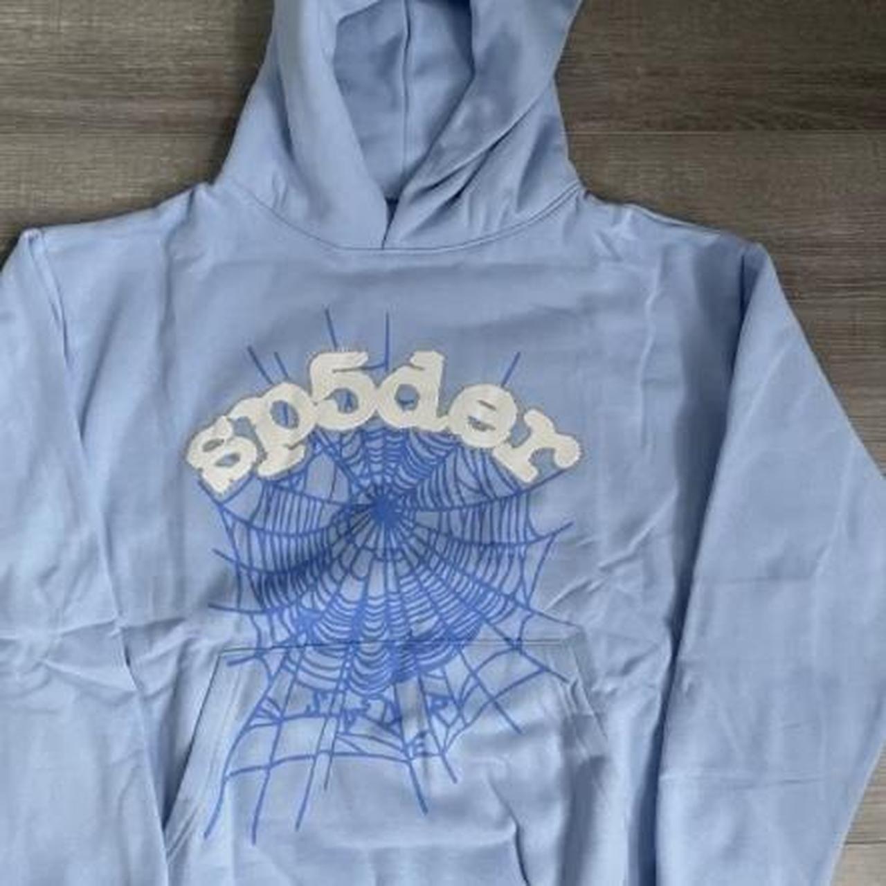 Spider Hoodie baby blue color small-xl size’s... | Depop