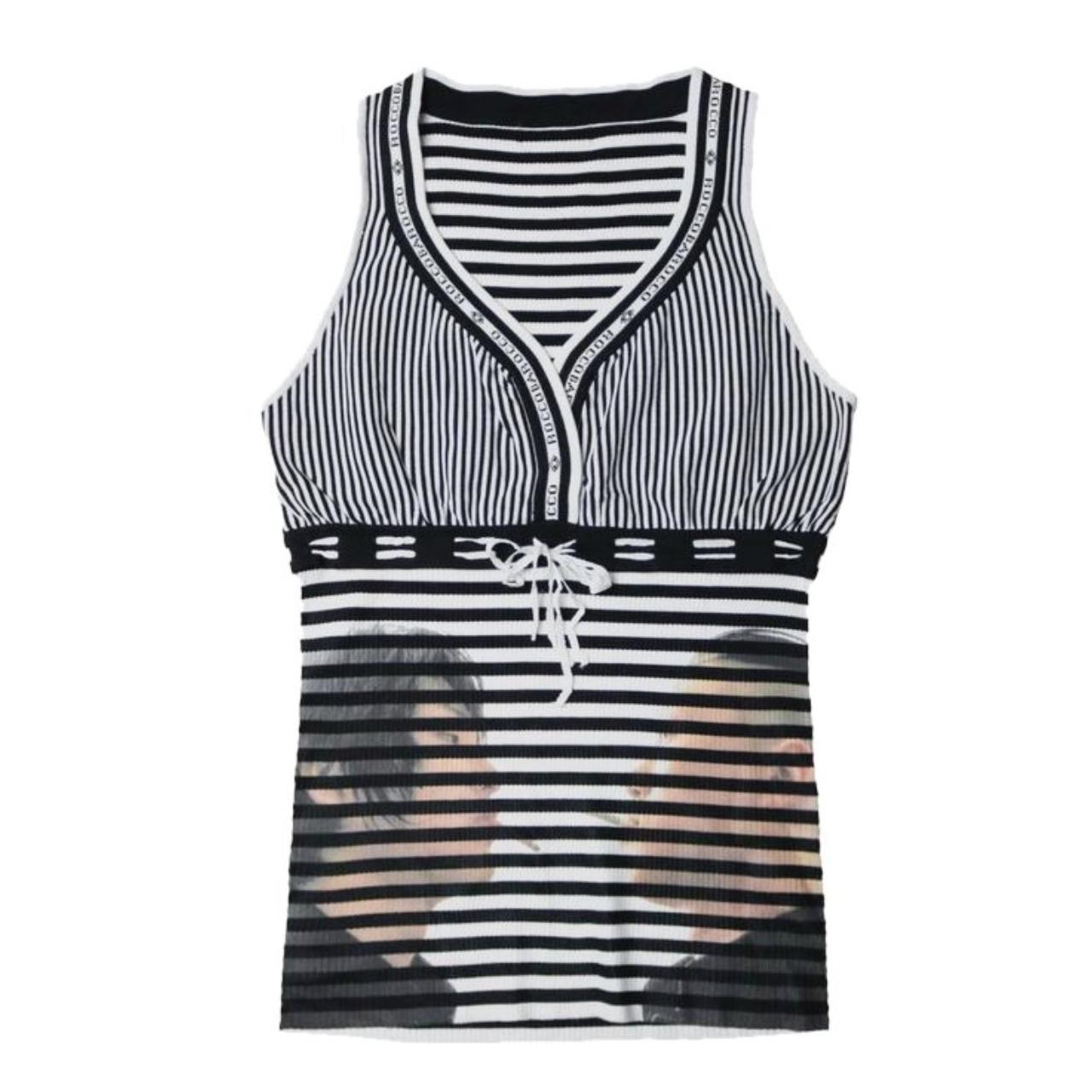 Blue Spring knit tank reworked using deadstock knit... - Depop