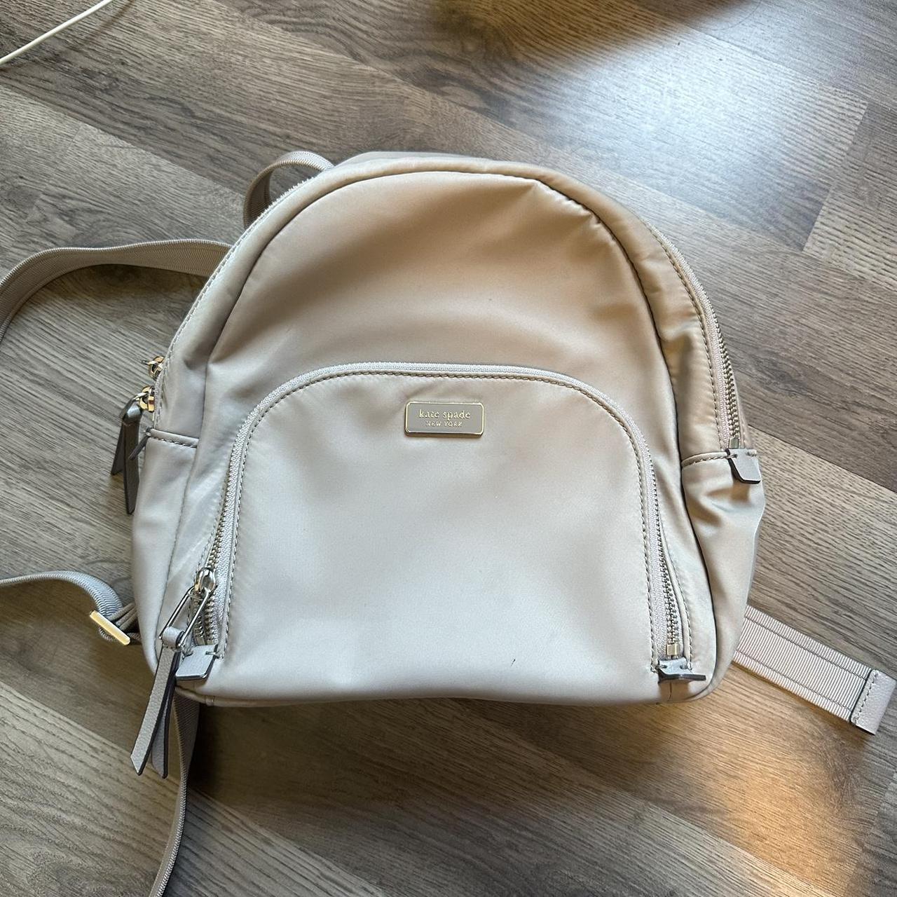 Light Grey Kate Spade Backpack Purse, - Depop