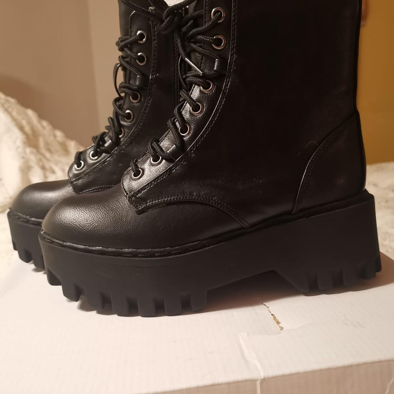 Dolls kill black platform combat boots. Unworn in... Depop
