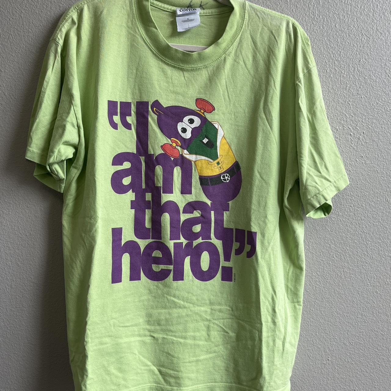 Vintage Veggie Tales Larry Boy shirt. Size L.