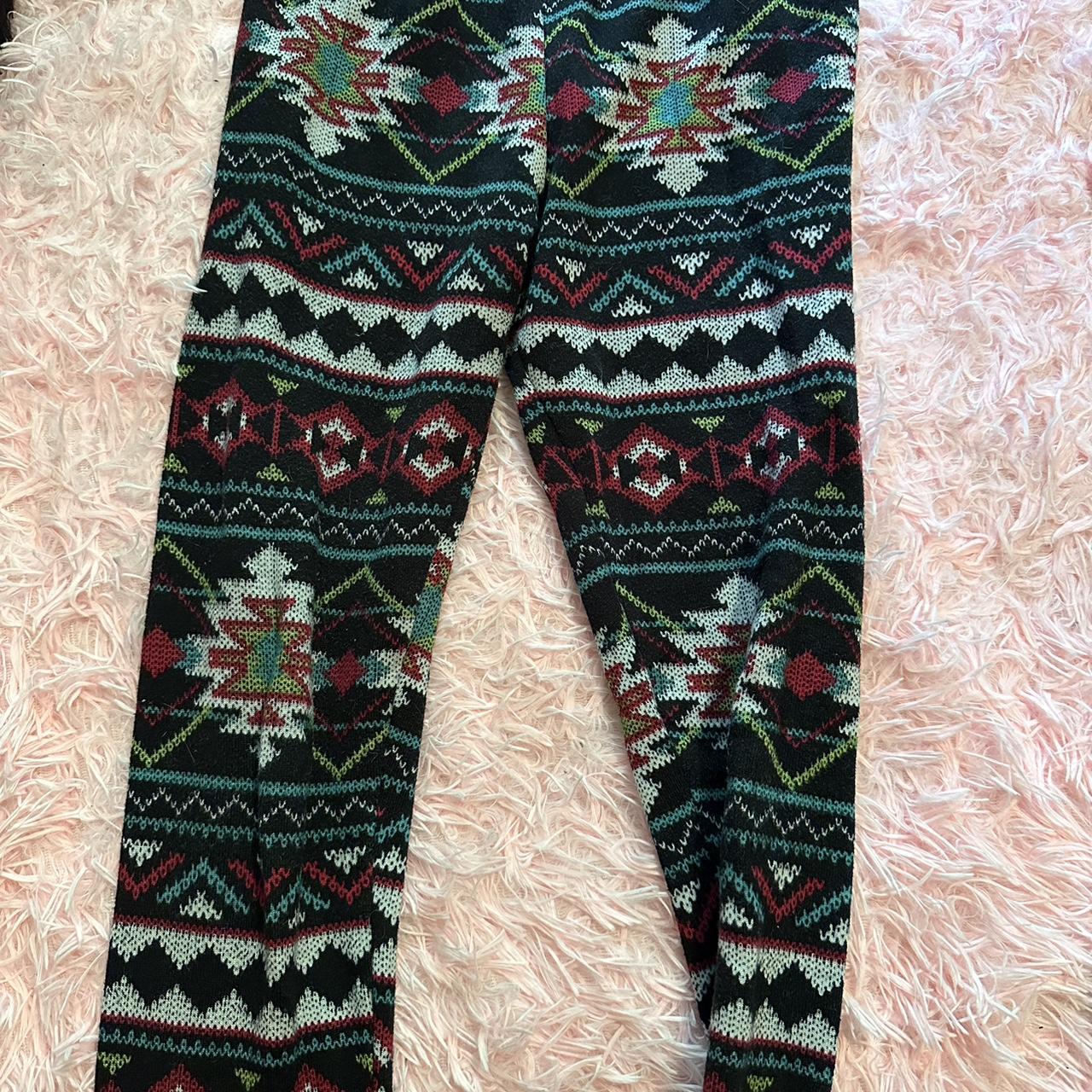 No Boundaries Medium 7 9 Aztec Fleece Lined Leggings. Depop