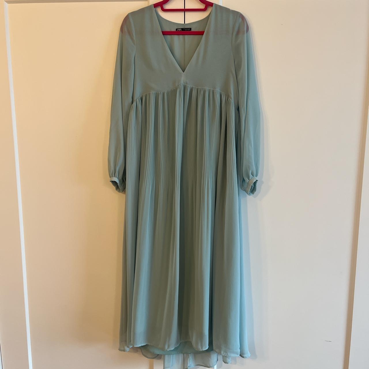 Light blue Zara maxi dress (see measurements for... - Depop