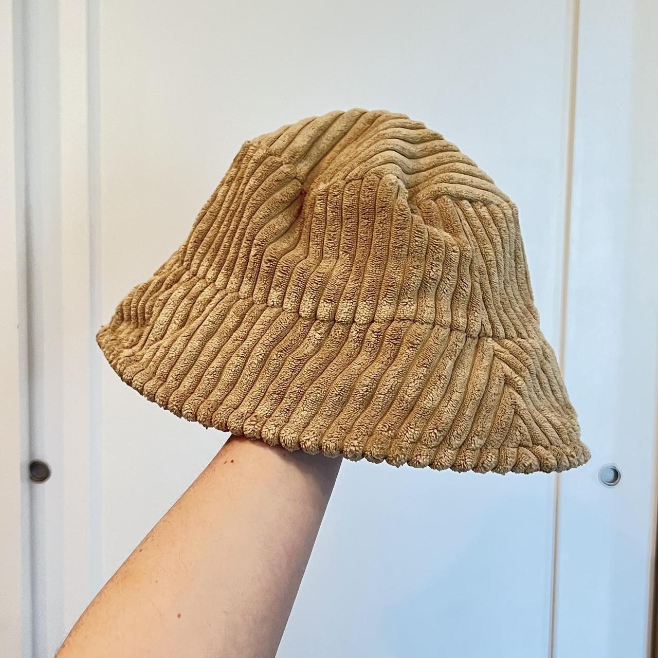 Corduroy bucket hat Tan color No label Bendable wire... - Depop