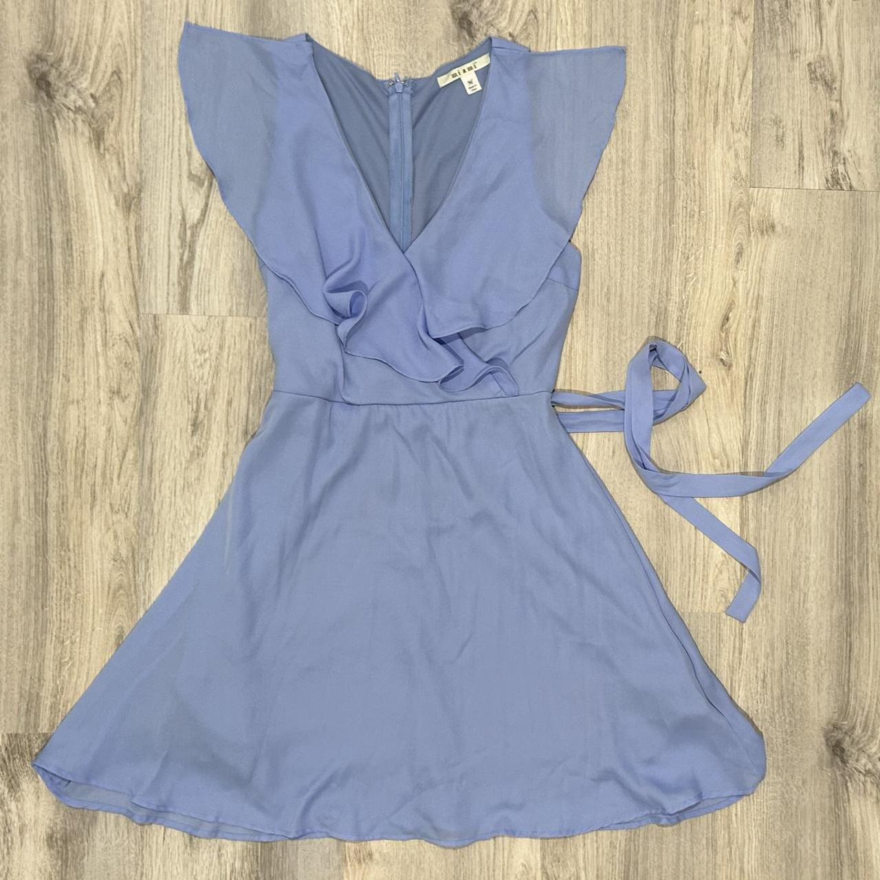 Mi Ami Francesca’s Periwinkle Mini Dress Ruffle... - Depop