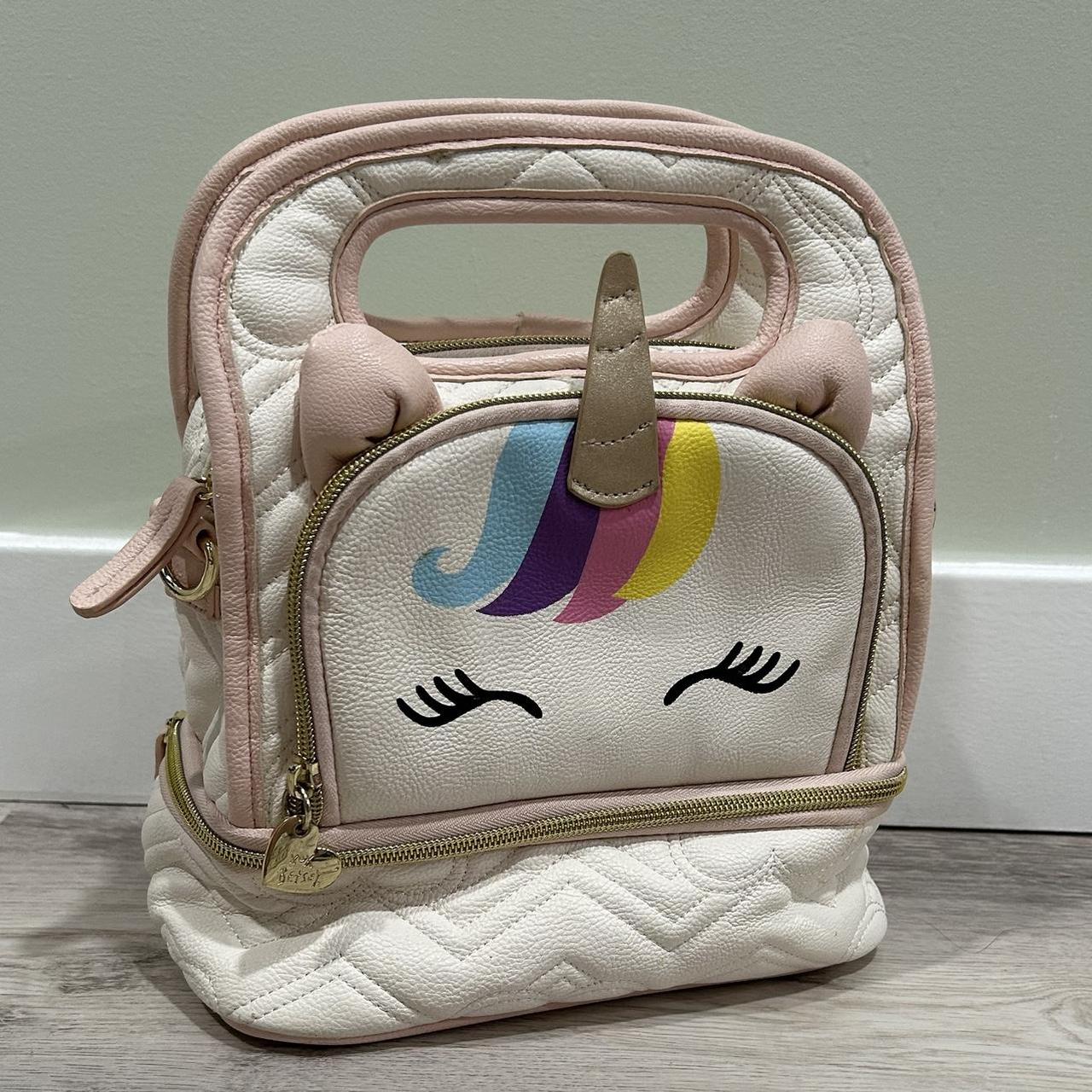 Betsey Johnson Kids White Pink Unicorn Insulated. Depop