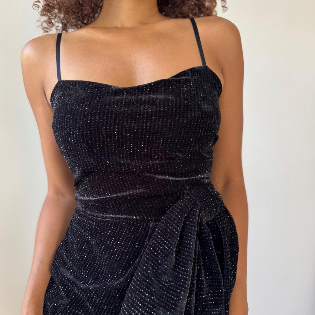 Vintage Women's Slip Dress - Black/Silver - XS – … - image 5