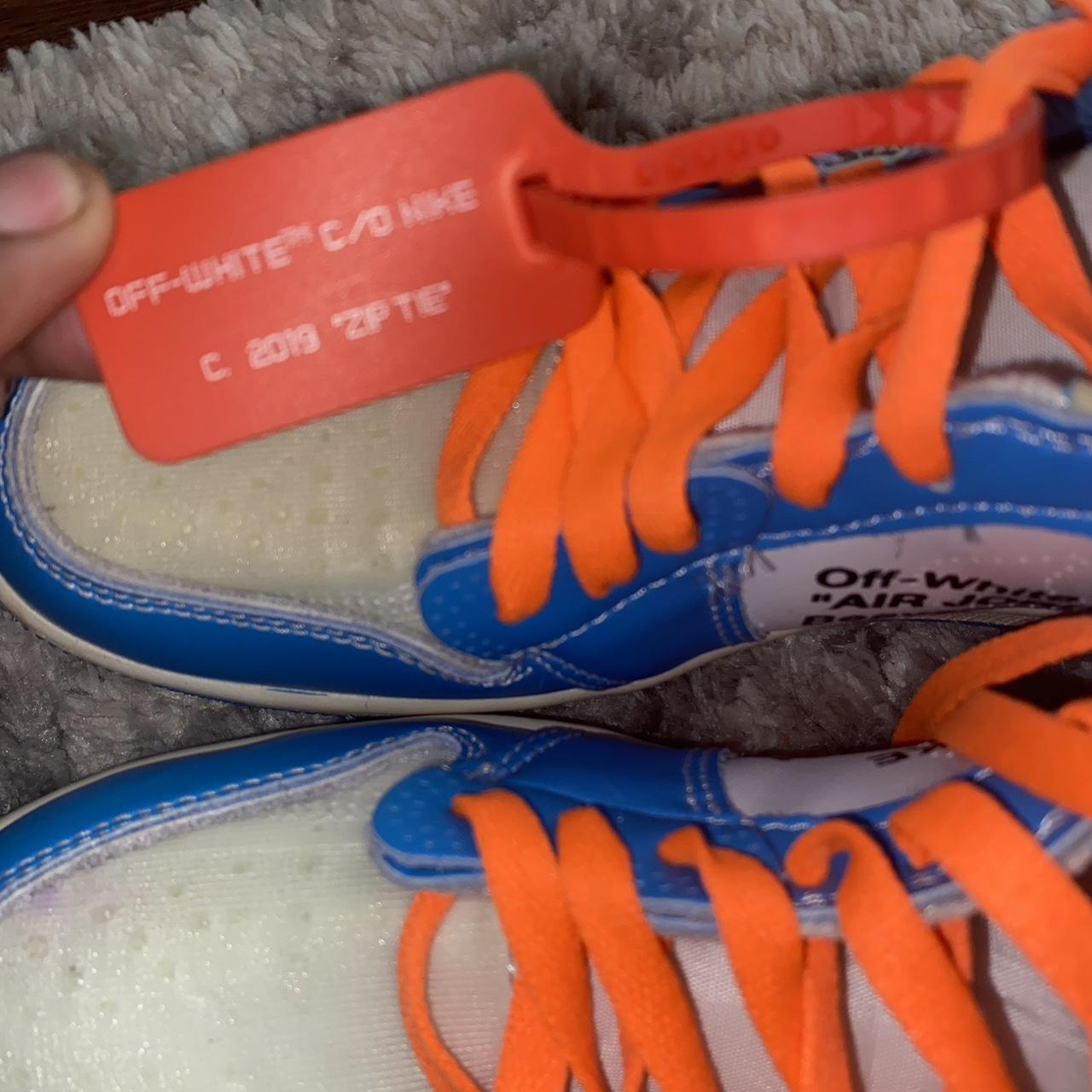 blue and orange off white jordans