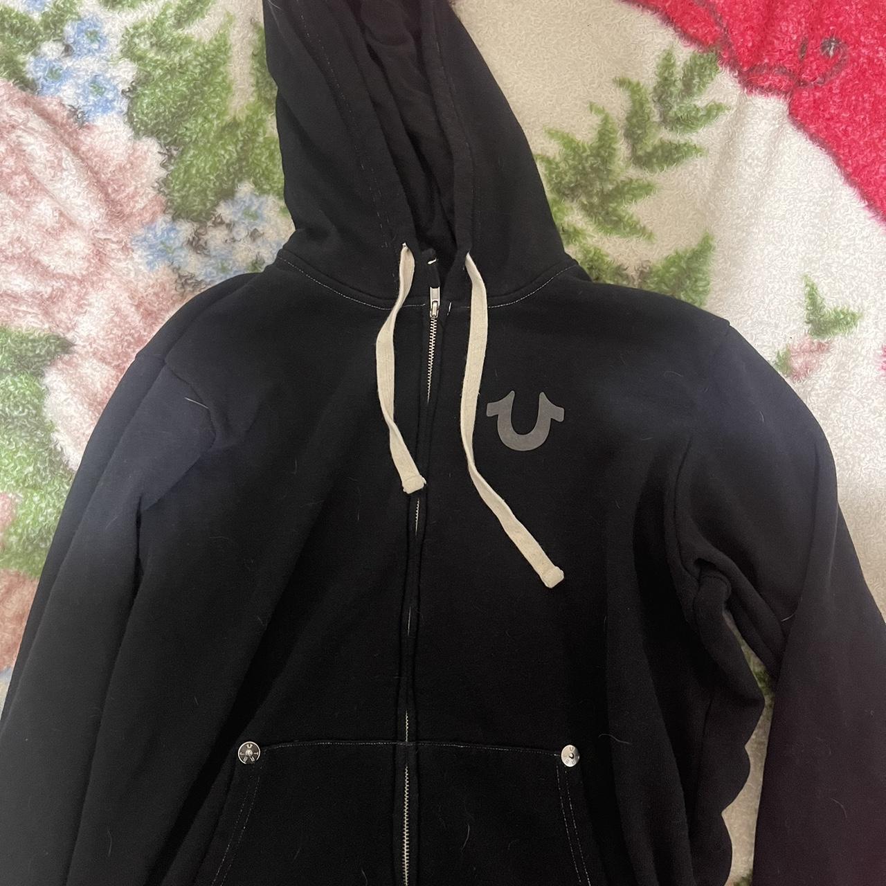 Black True Religion Hoodie - Depop