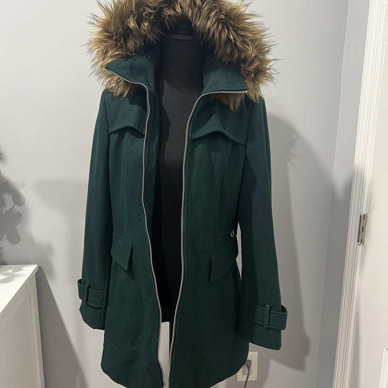 Calvin klein hotsell green wool coat