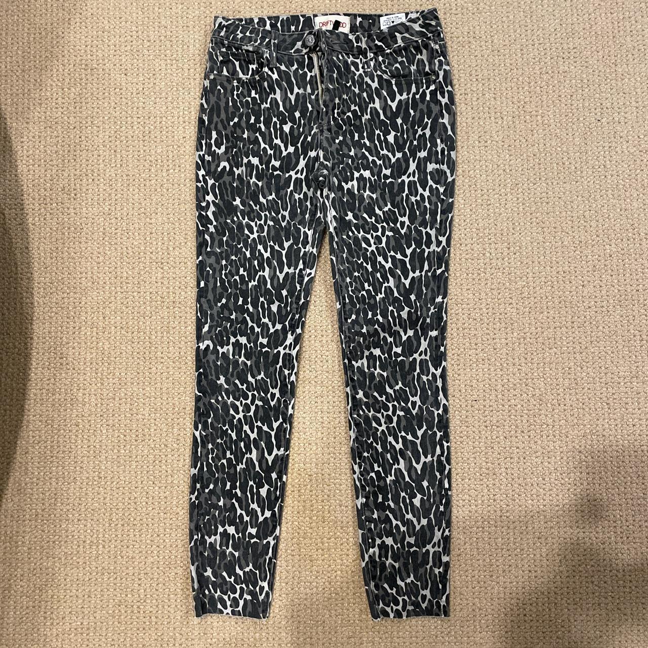 Driftwood black and white animal print jeans. Size... - Depop