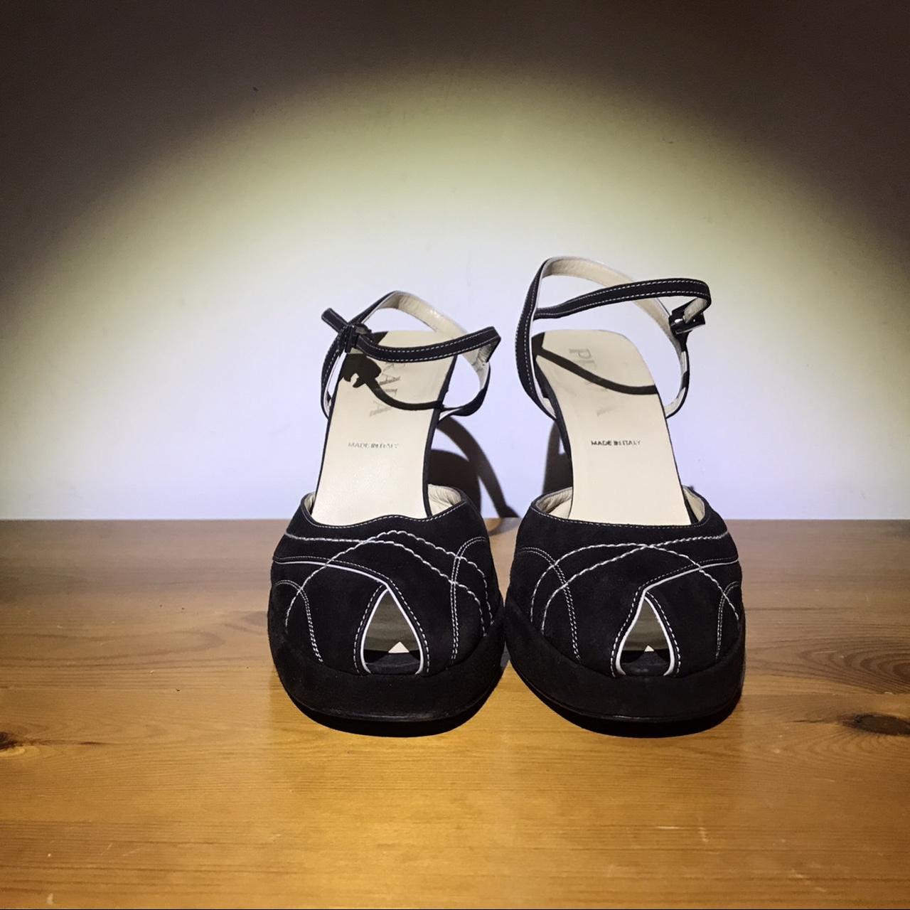 Prada Women's Brown and White Sandals Depop