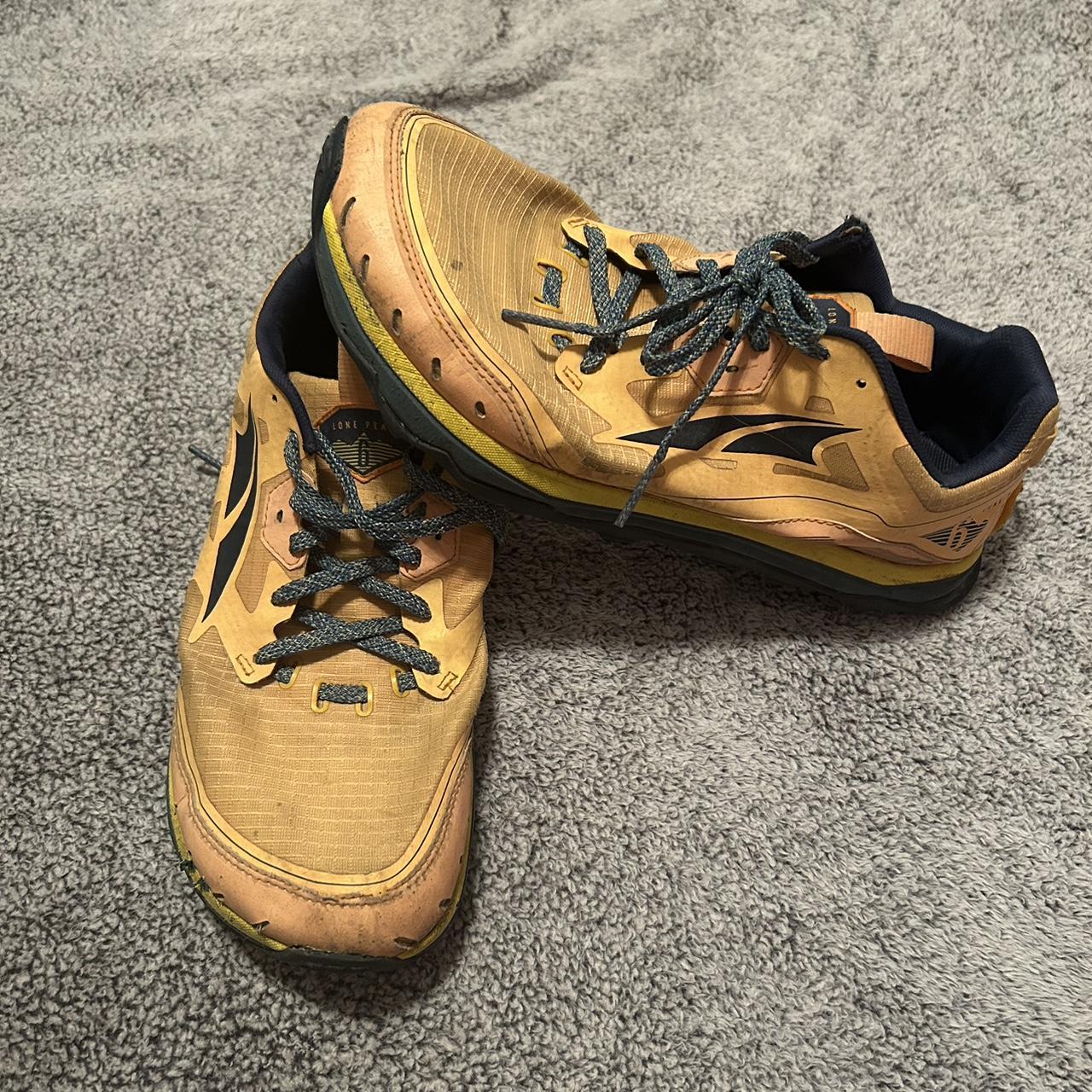 Altra Lone Peak 6 Size: 11 Yellow/Blue *slight tear... - Depop