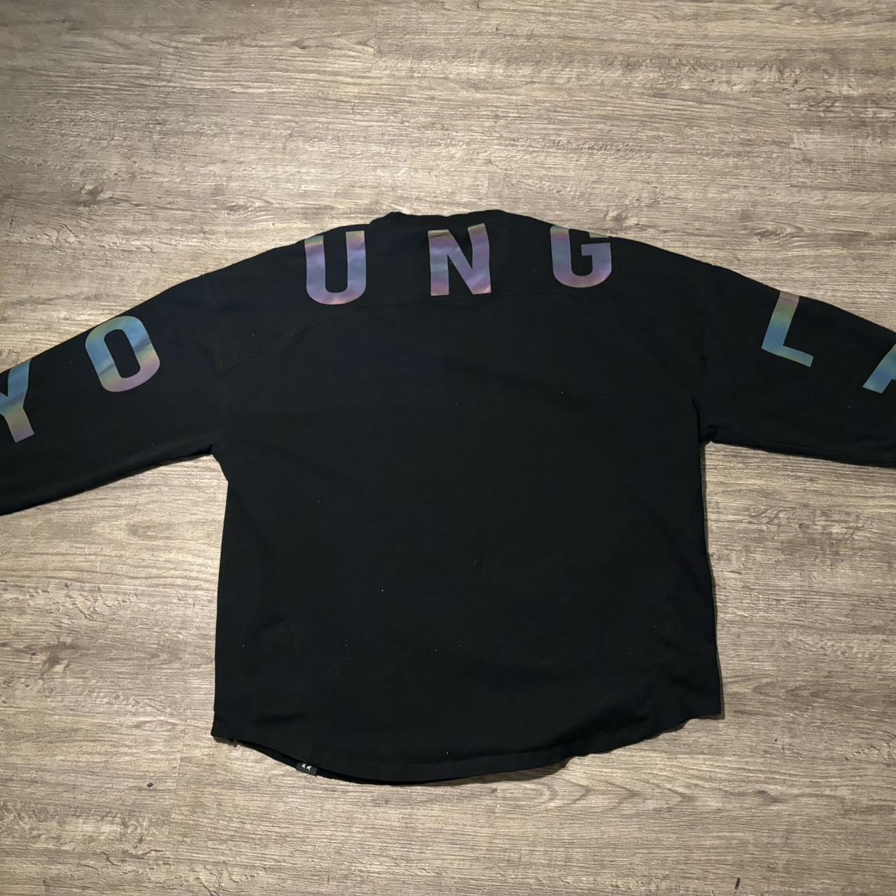 YOUNGLA reflective back graphic XL - Depop