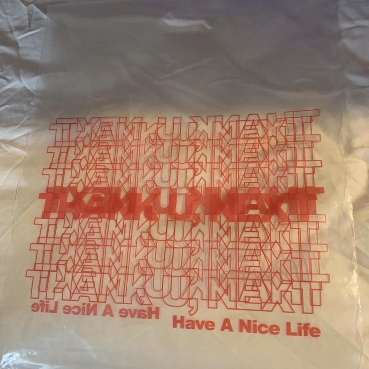 Ariana Grande 'thank u, next' clear merch Depop