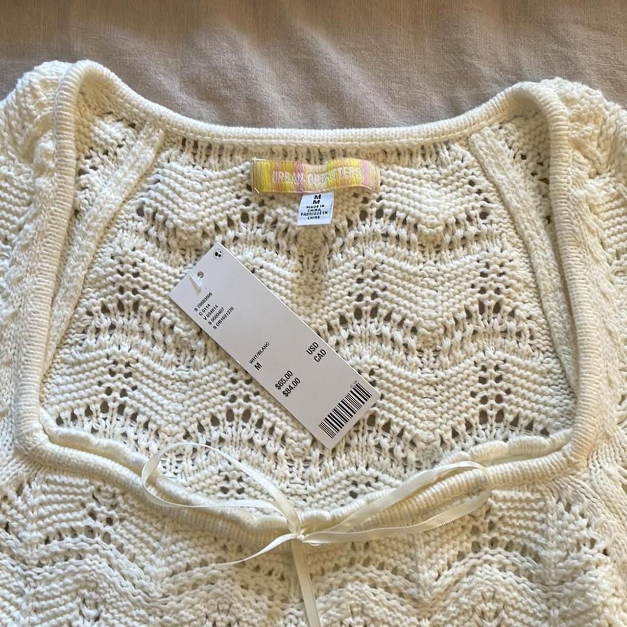 Urban Outfitters Crochet Sweater White crochet,... Depop