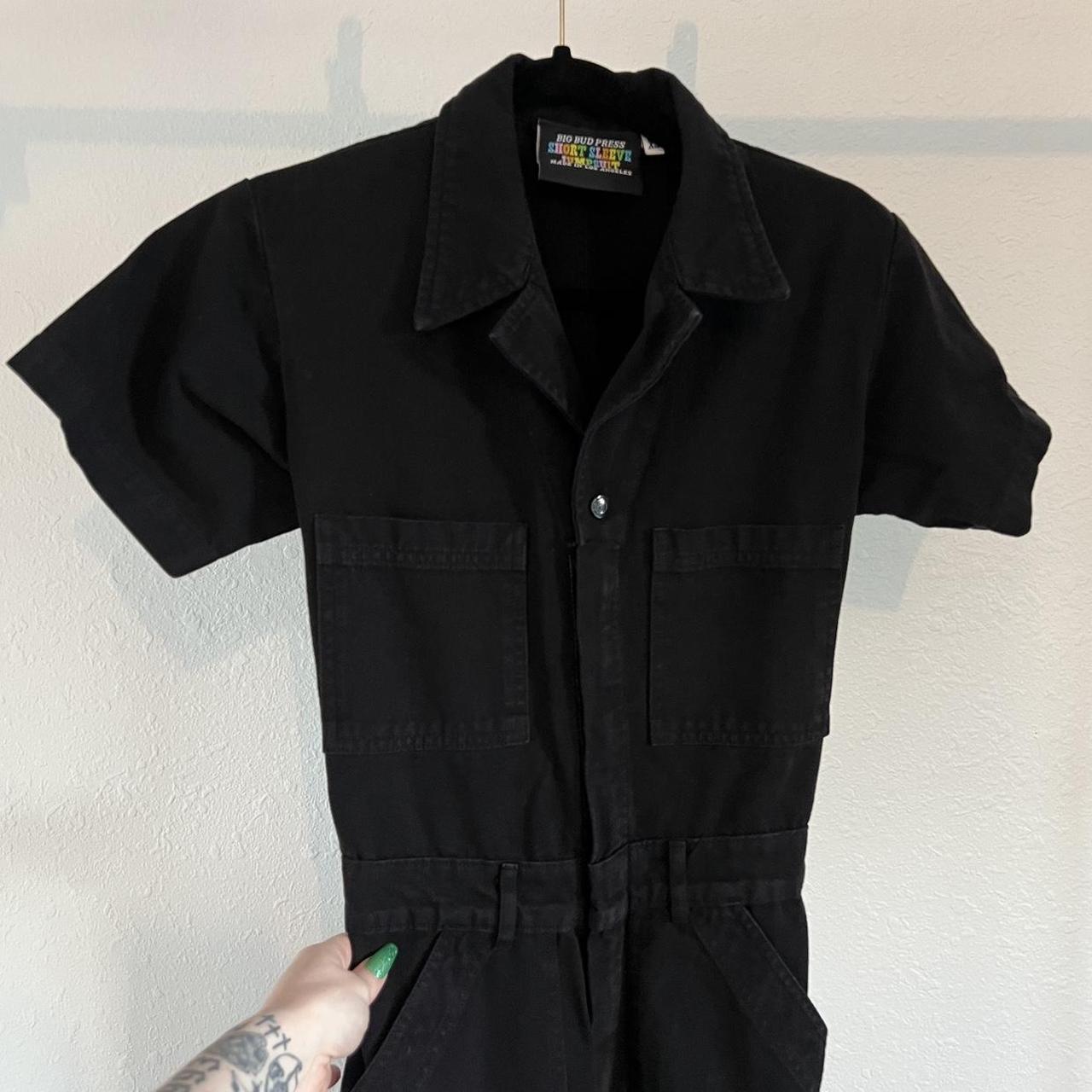 Big Bud Press Short Sleeve Denim Jumpsuit In “basic Depop