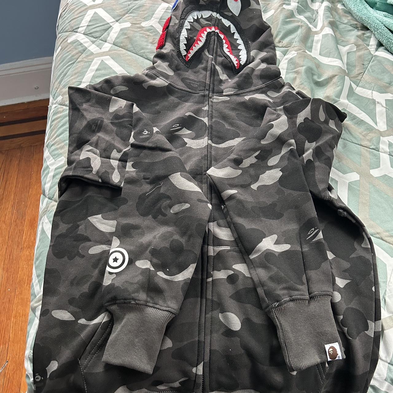 Black BAPE Zip up - Depop