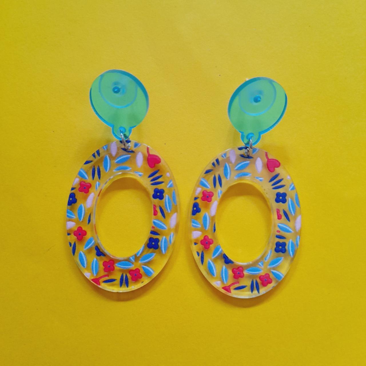 Ladies blue earrings. Depop