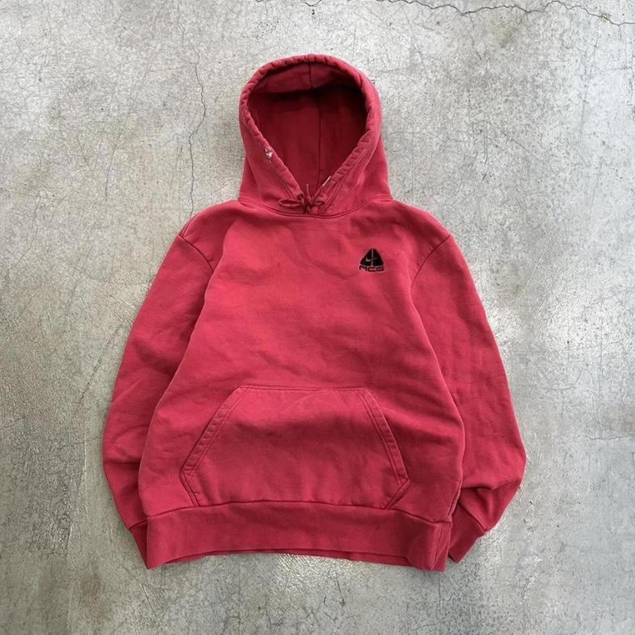 Red Nike ACG hoodie Size large Some distressing on... - Depop