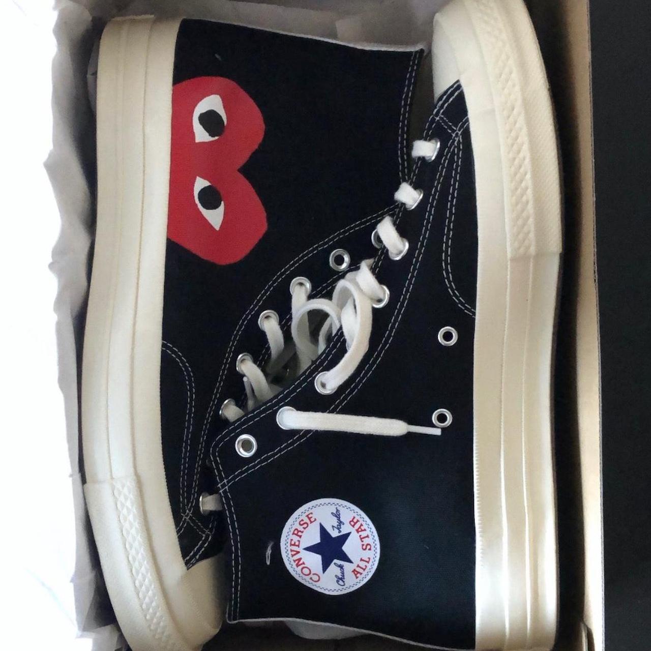 CDG x Converse hightop black Great condition Price... - Depop