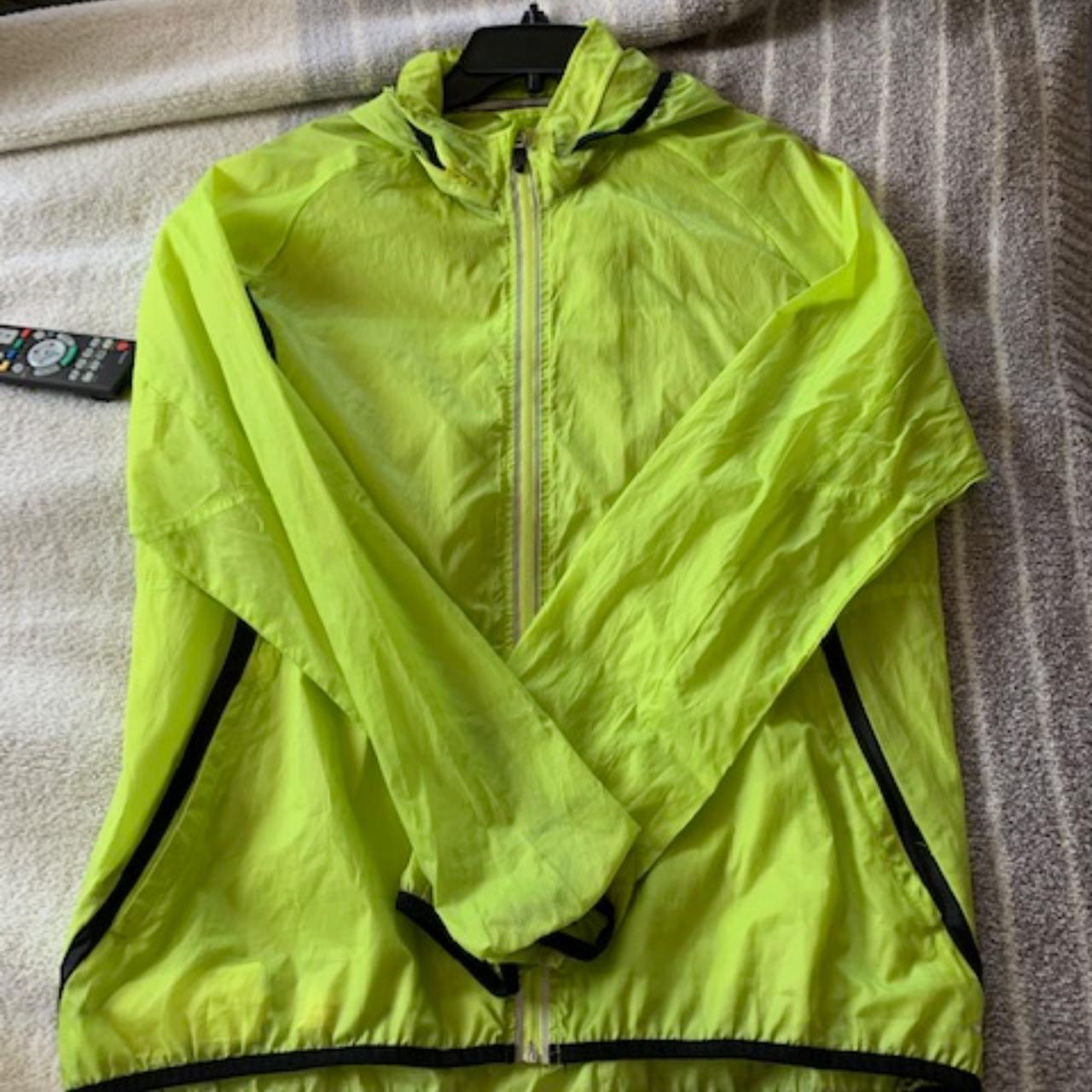 Neon yellow/green BCG raincoat (XL). Great condition. - Depop