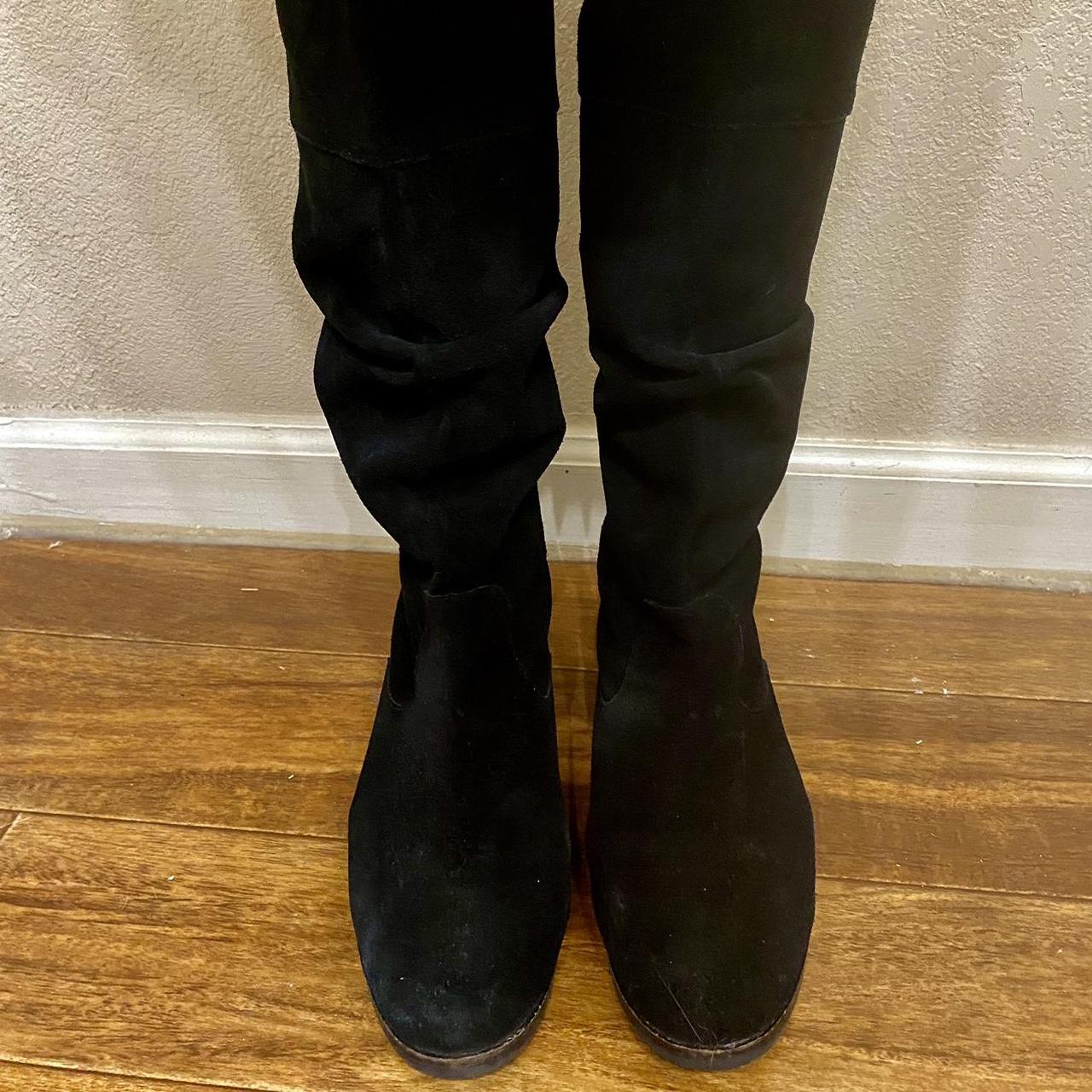 Steve Madden Balen black suede knee slouch boots. Depop