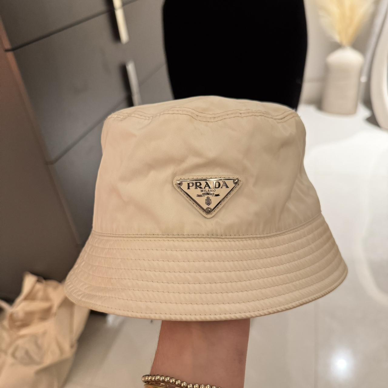 White prada-bucket-hat - Depop White prada-bucket-hat - Depop