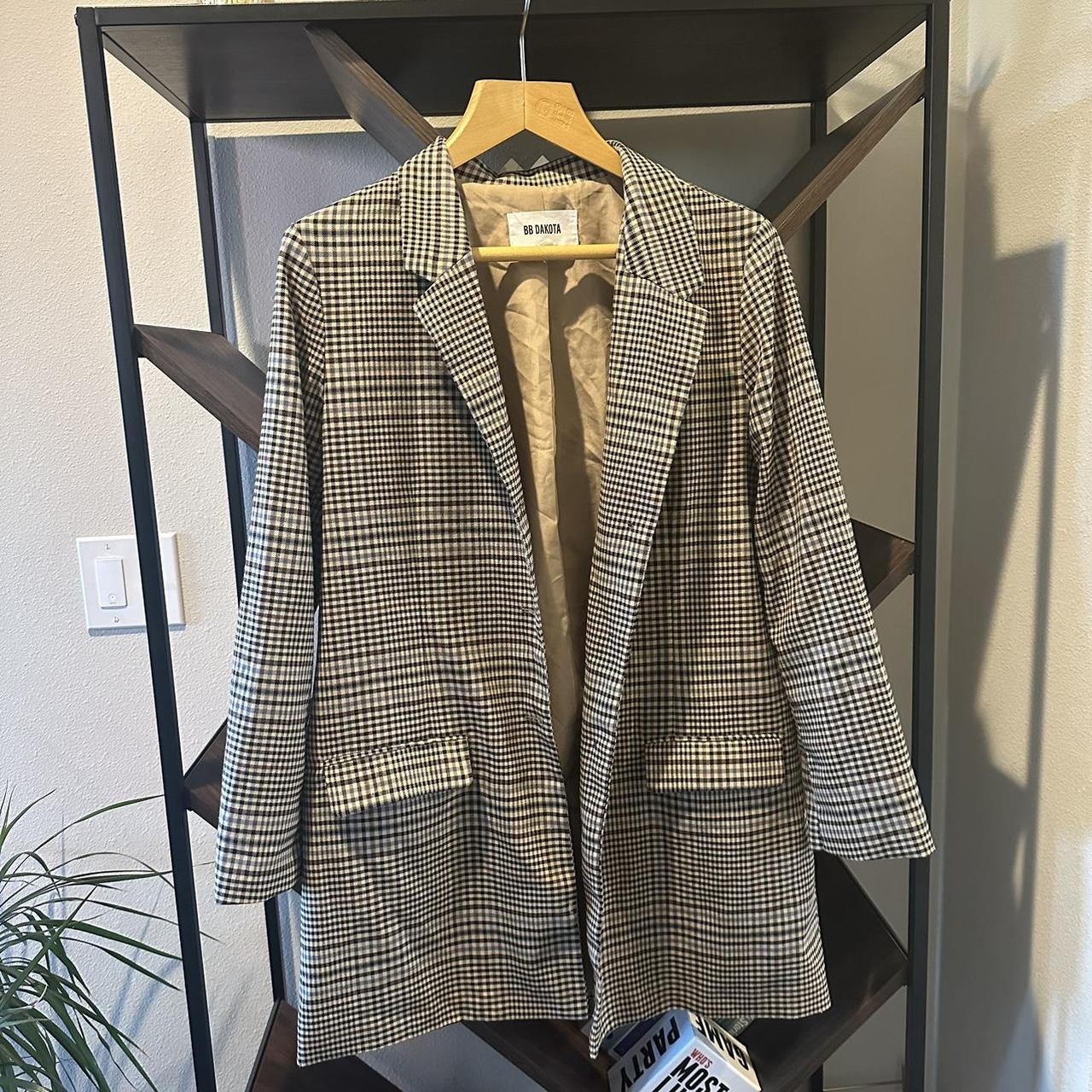 Bb dakota plaid best sale blazer coat