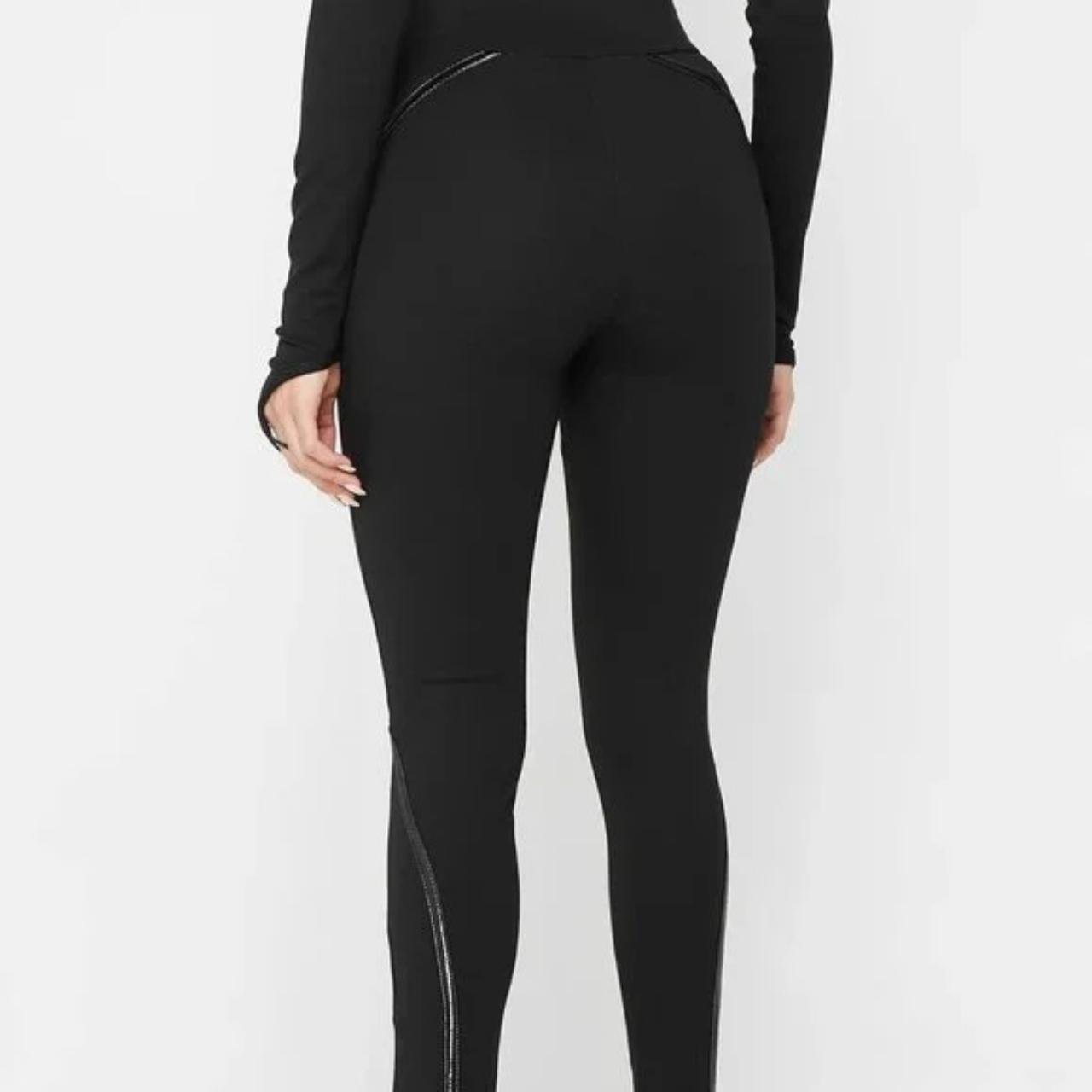 Contrast Contour Leggings - Black