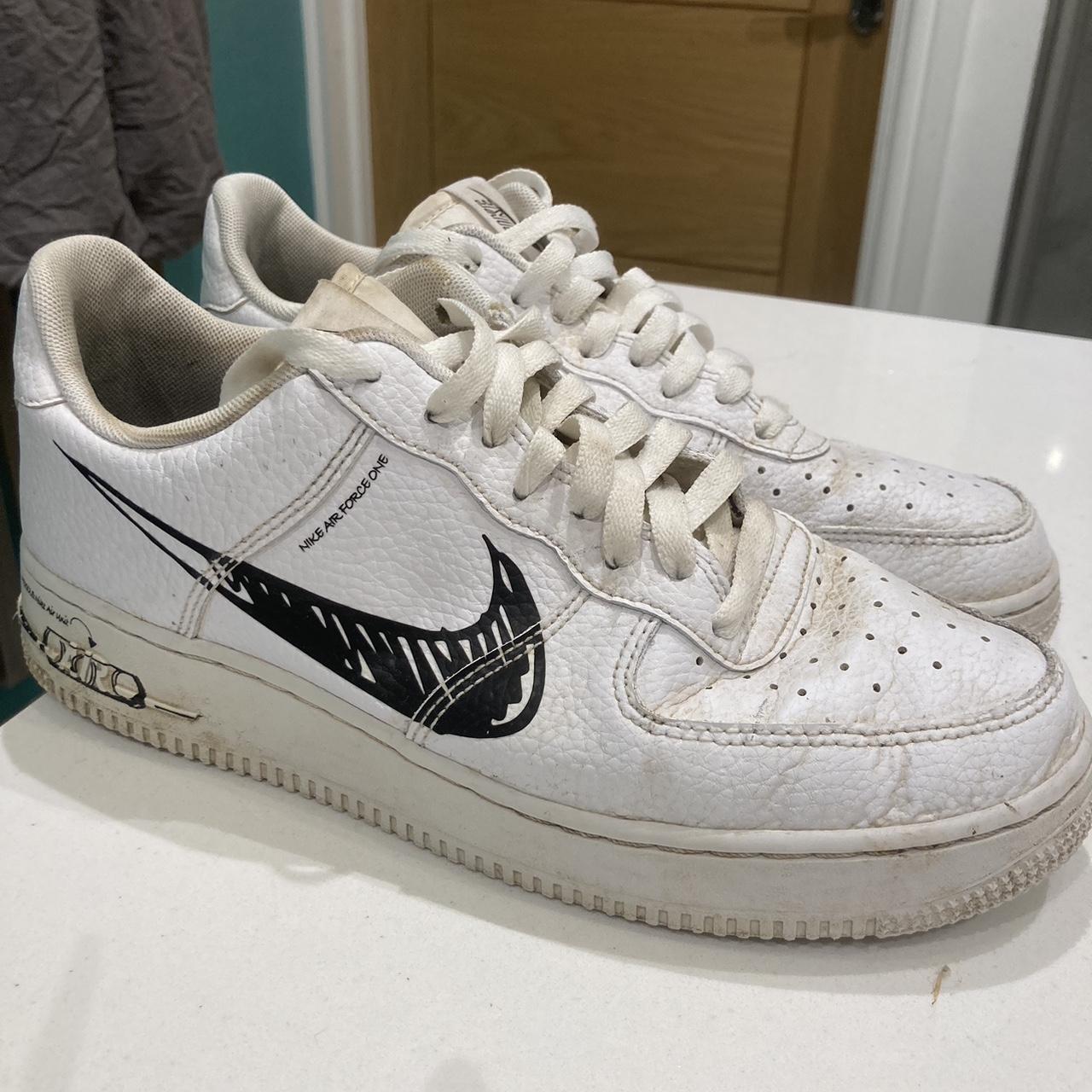 Nike Air Force 1 unisex white leather trainers.... - Depop