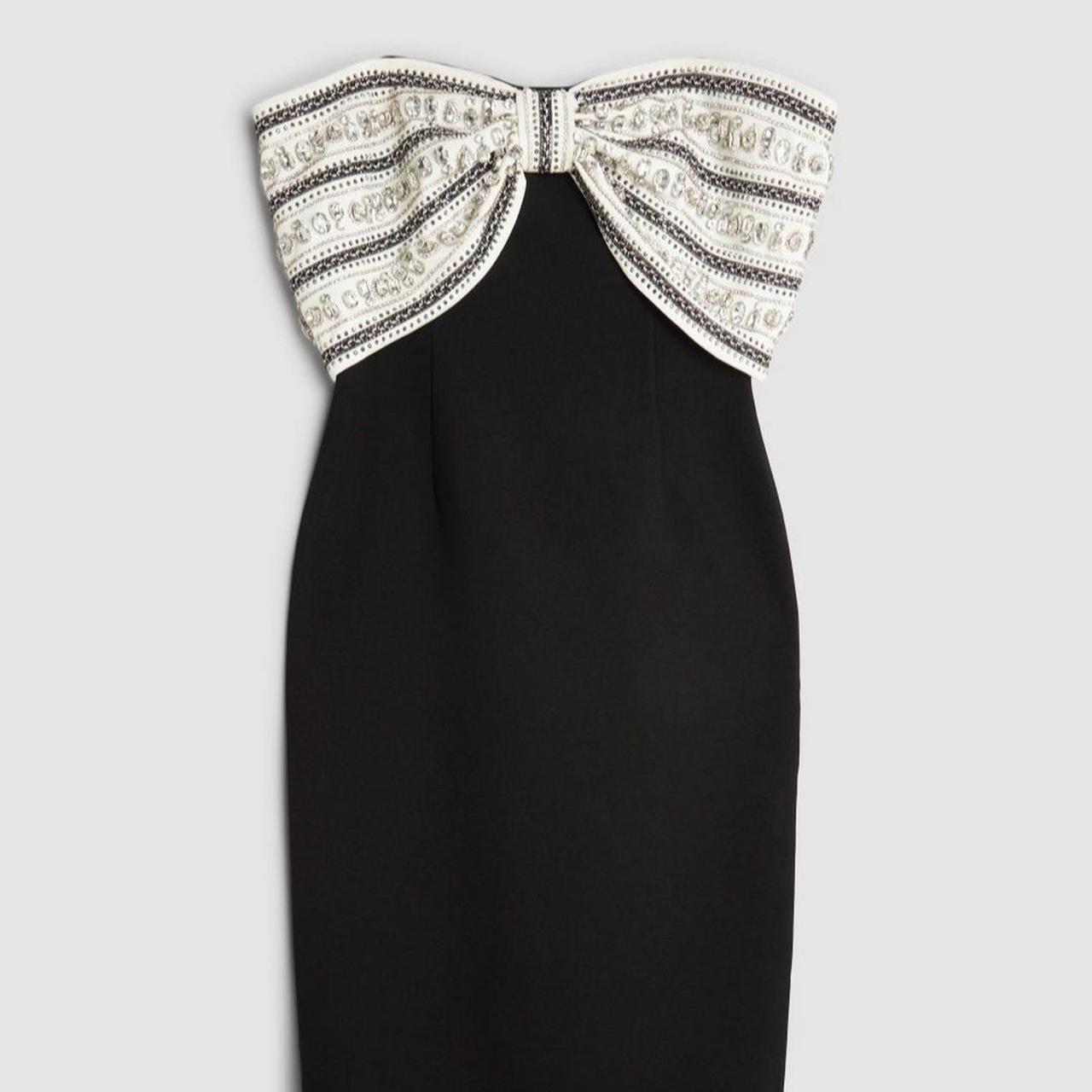 Crystal embelished bow detail woven maxi dress Depop