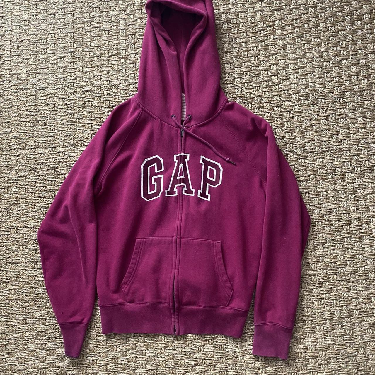 Pink gap zip up hoodie. Icl bit of ink stain on the... - Depop