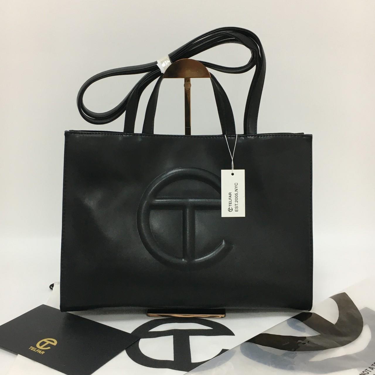 telfar black medium tote shopping