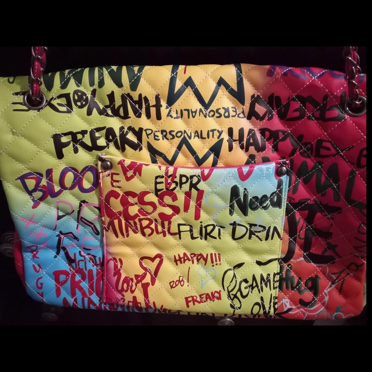 Women's Bag - Multi – Multi-Coloured Large Graffi… - image 6