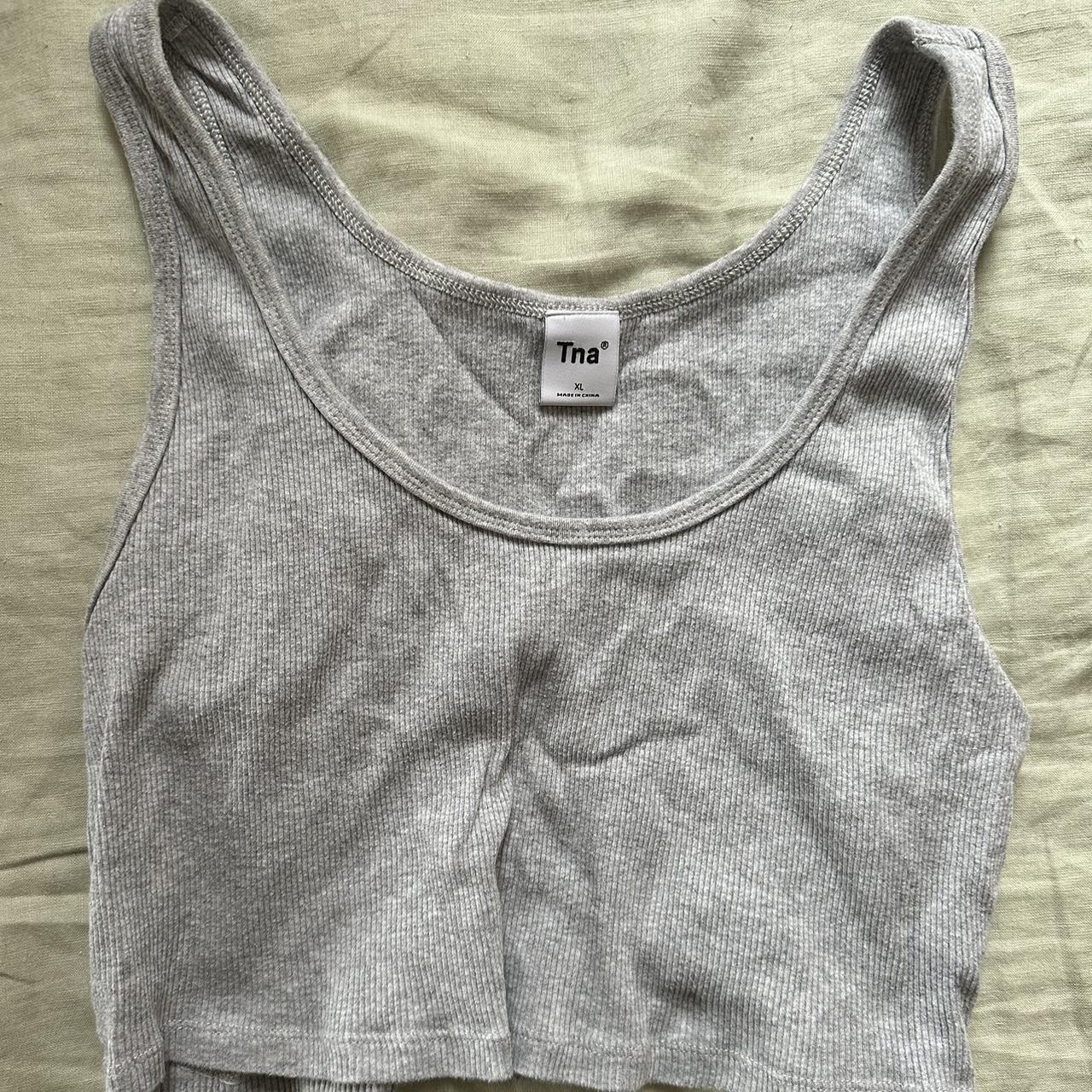 Aritzia TNA ribbed cropped tank top Size XL, used in... - Depop