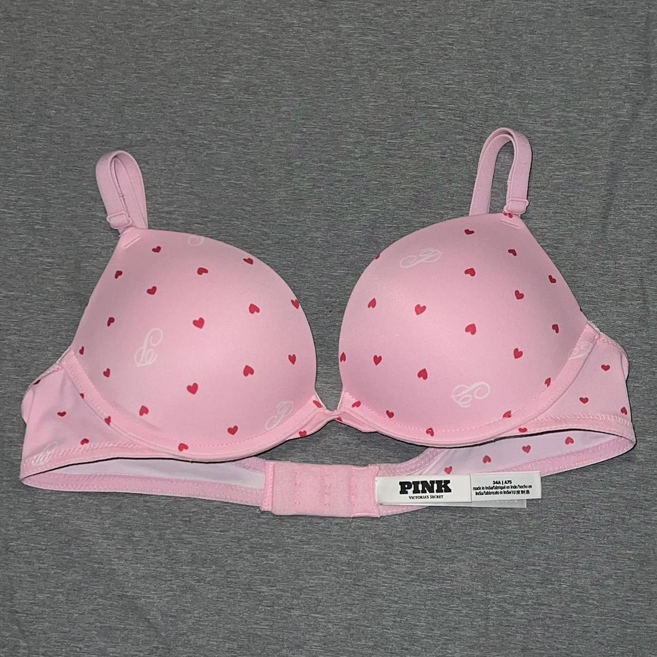 34D light gray Victoria's secret's pink bra. Worn - Depop