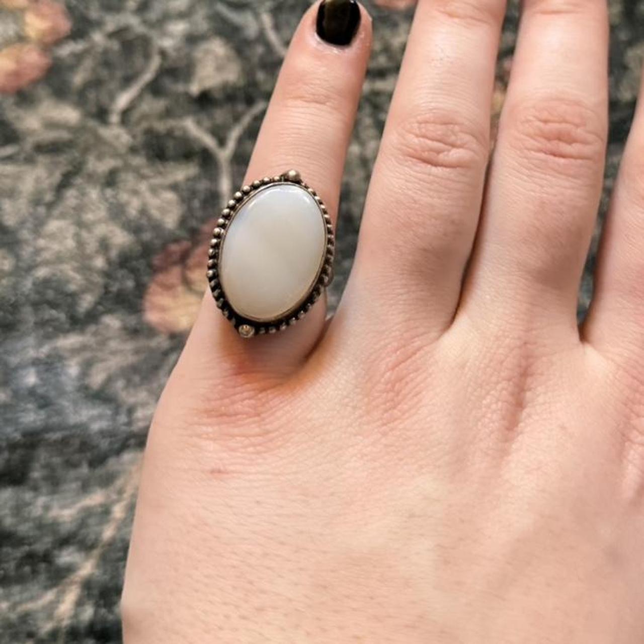 Women's Ring - White/Multi – Adjustable Moonstone… - image 1