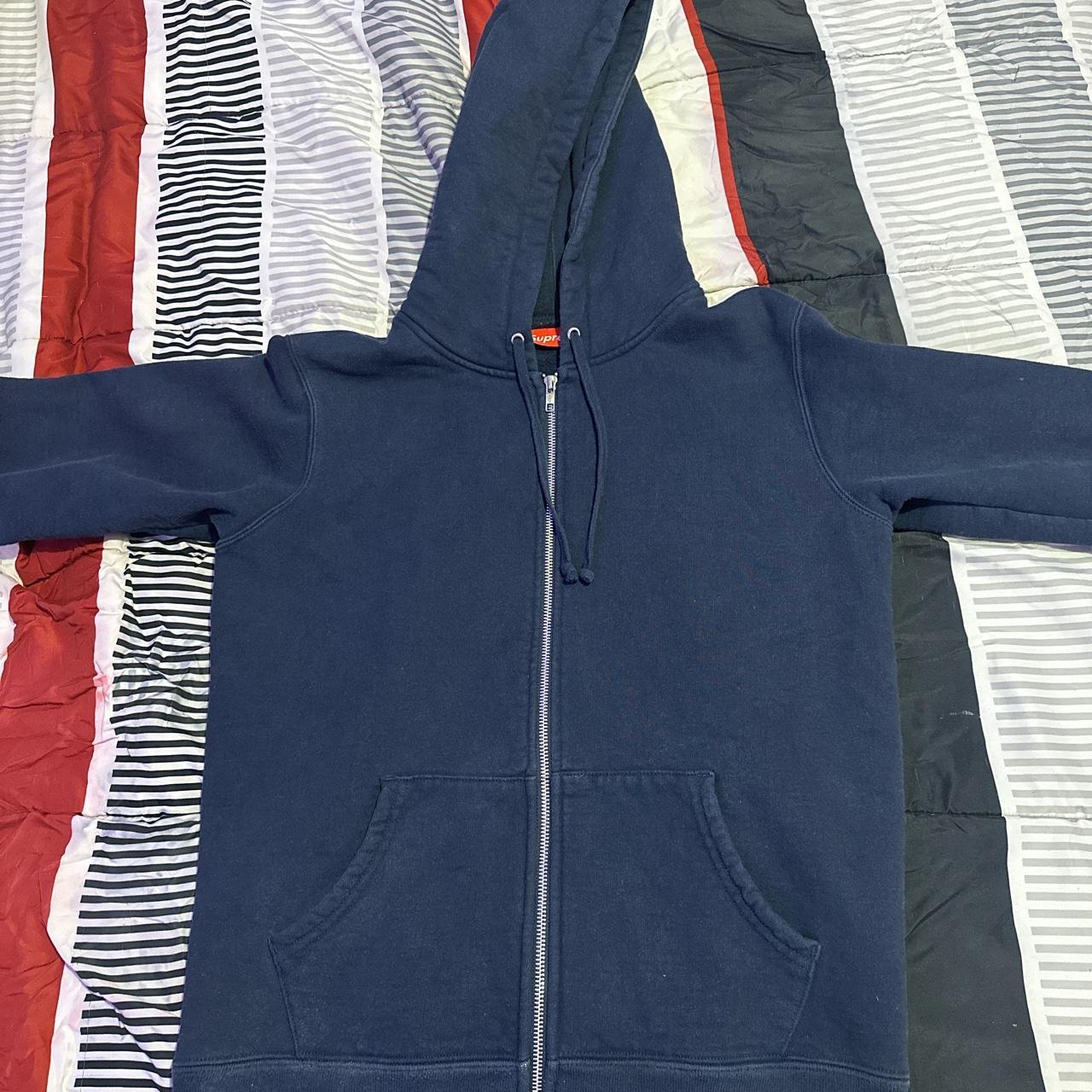 Dark blue supreme on sale hoodie