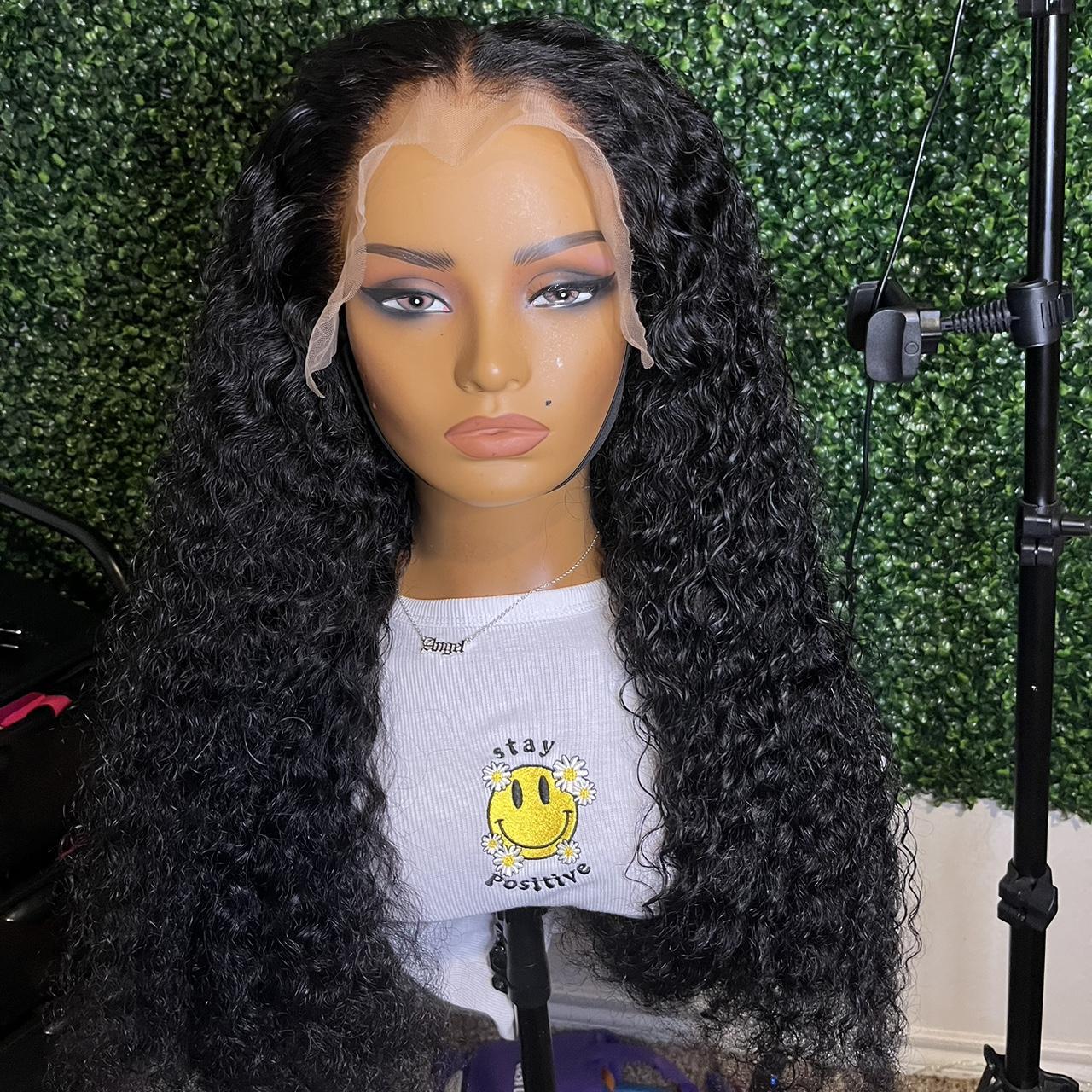 30 inch deep wave 13*6 frontal 180% density... - Depop