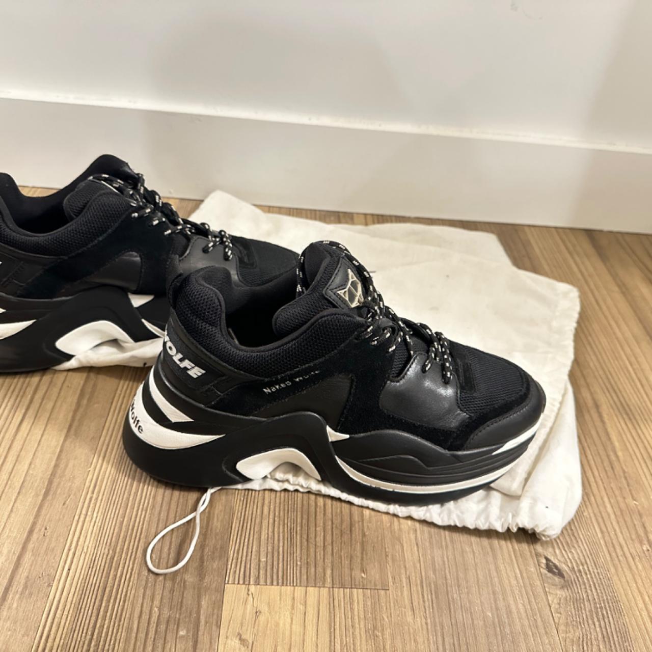 Naked wolfe track double black trainers, rarely worn... - Depop