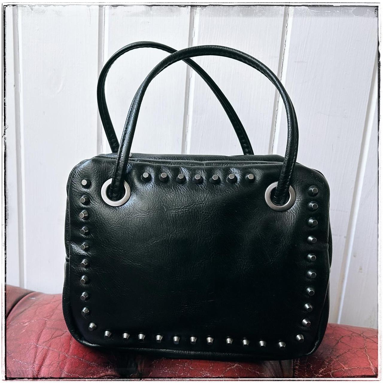 Zara newest black studded mini leather purse